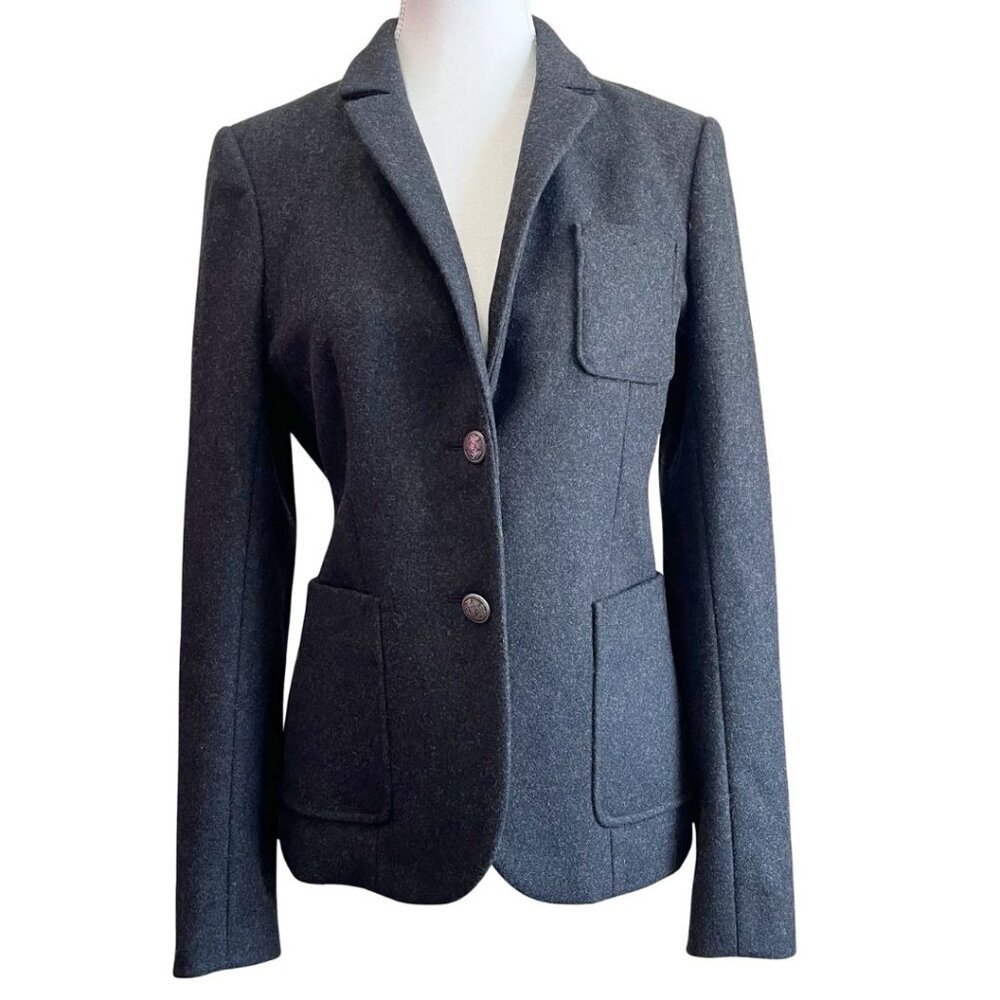 ARITZIA TALULA CHARCOAL GREY SINGLE BREASTED WOOL BLEND FELT BLAZER - 8 - Picture 2 of 11